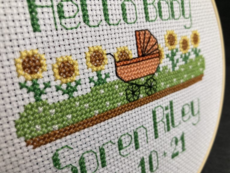 Hello Baby PDF Pattern in Pink, Blue or Green