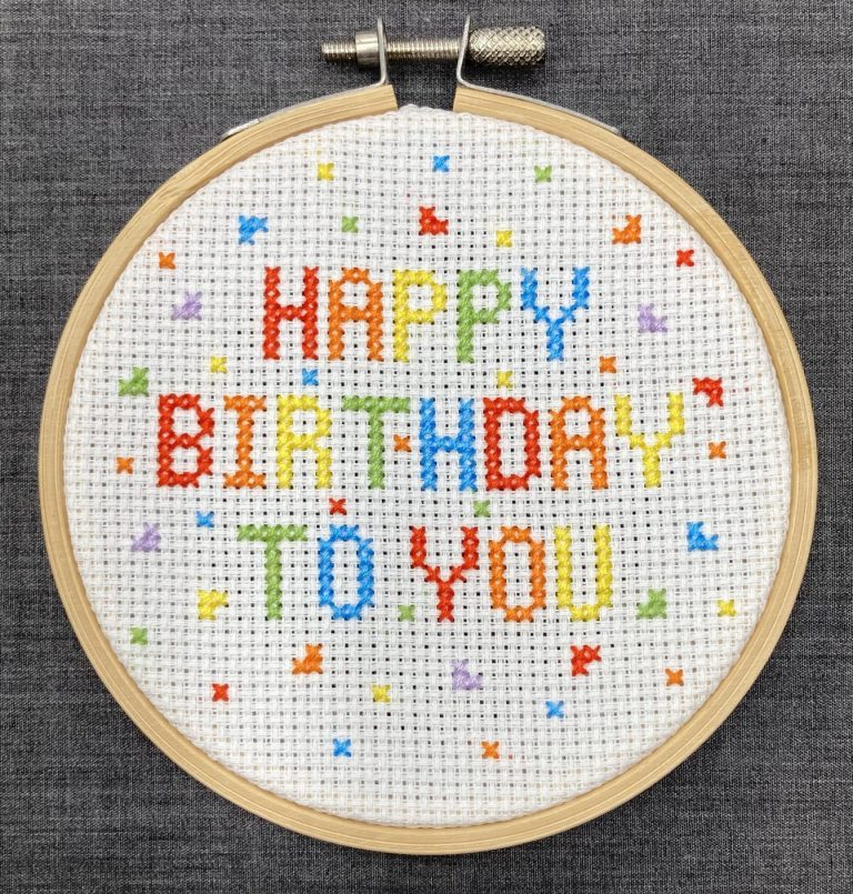 Happy Birthday Rainbow PDF Pattern